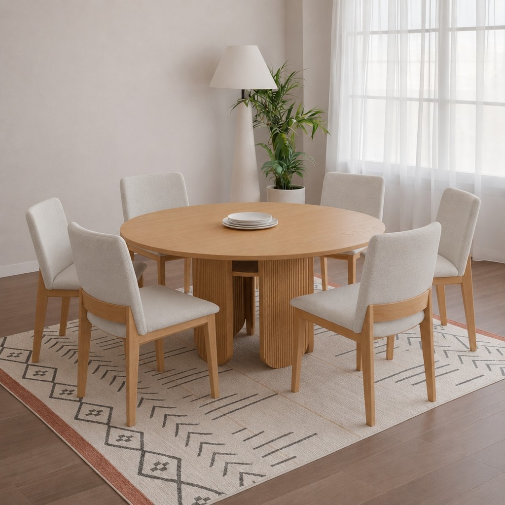 Massimo Table Set + 6 lune Chairs