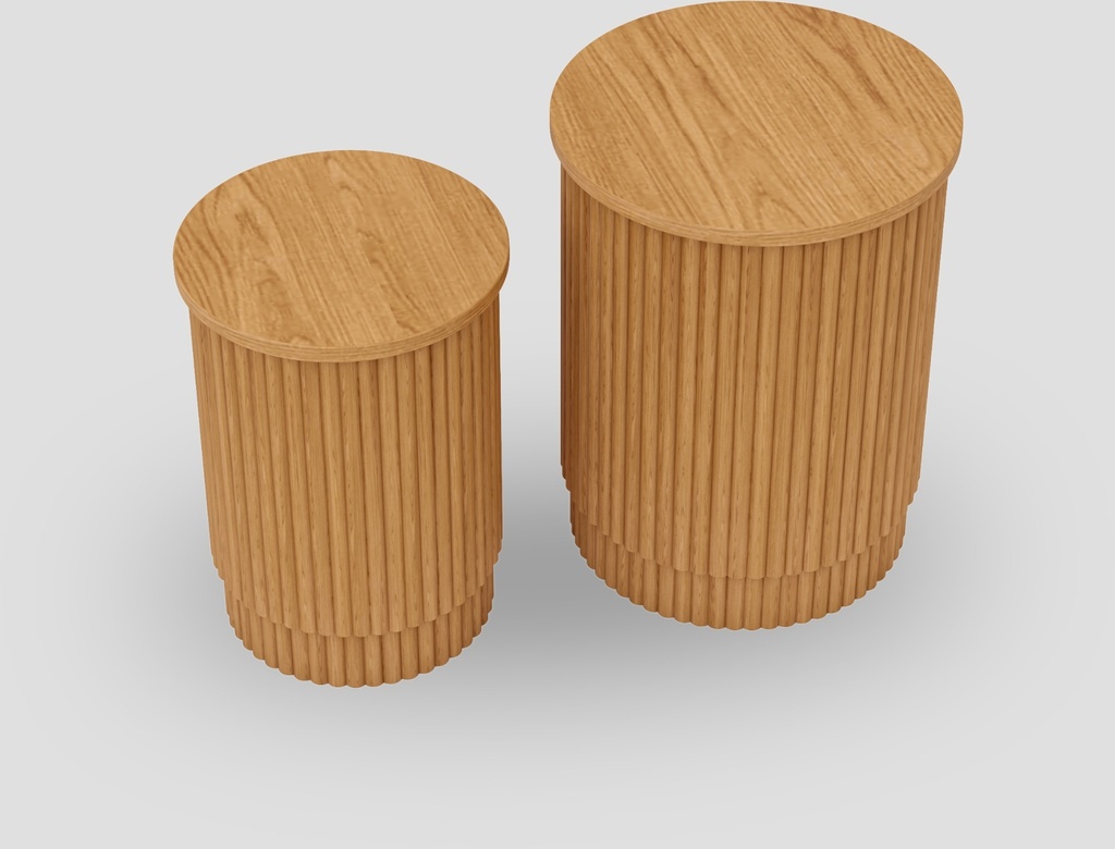 Fluted Side Tables Set