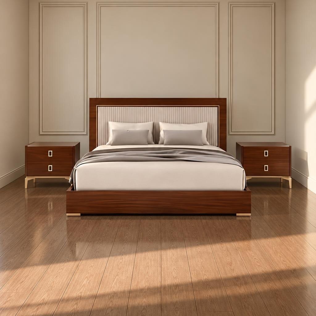 Zavo Bed and Nightstand Set