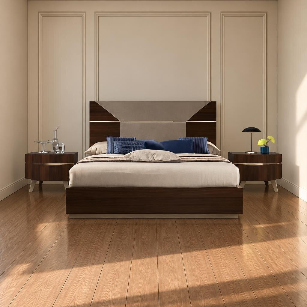 Vilo Bed and Nightstand Set
