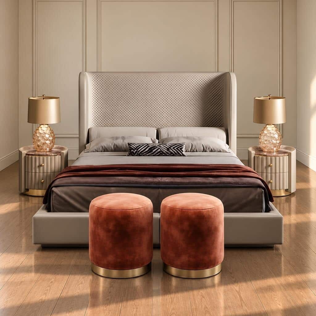 Navi Bed and Nightstand Set
