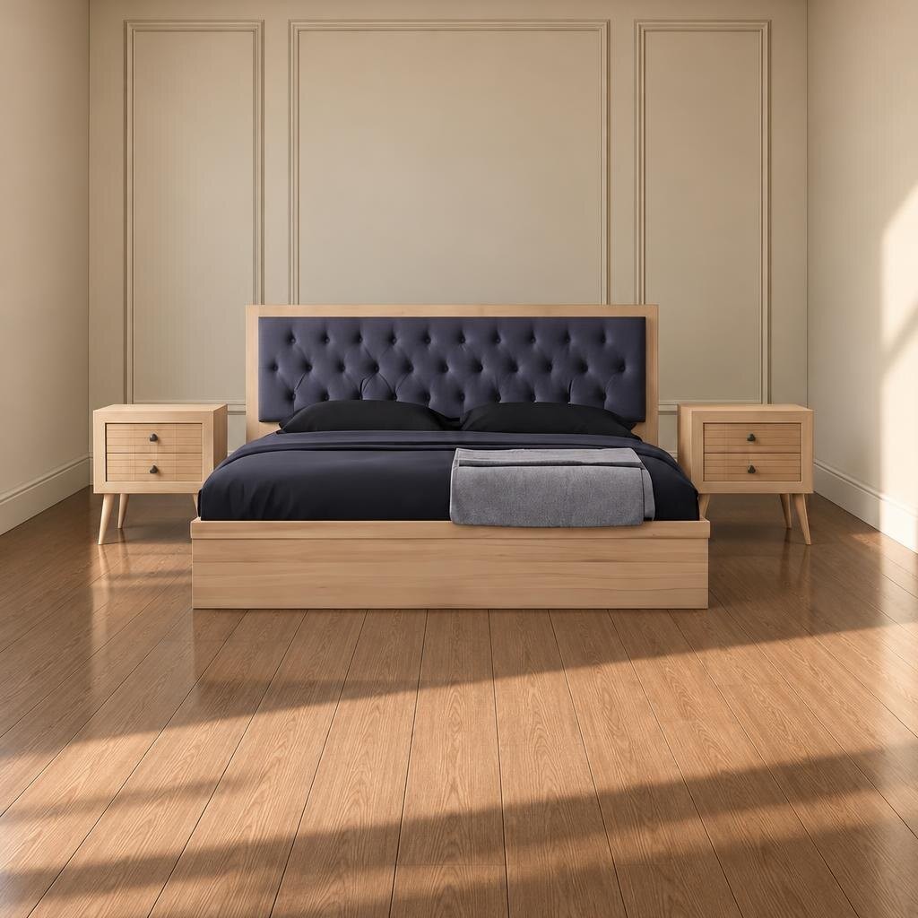 Hivo Bed and Nightstand Set