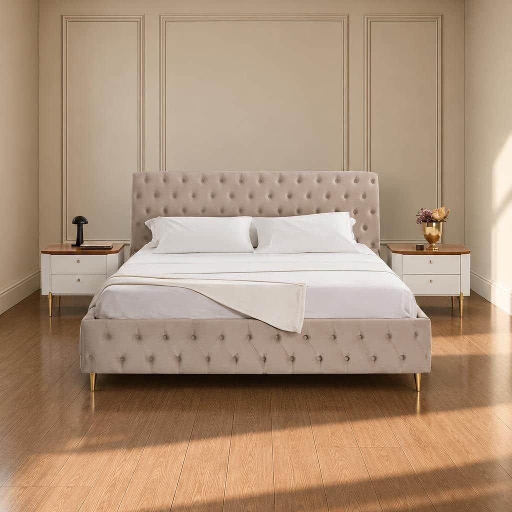 Evara Bed and Nightstand Set