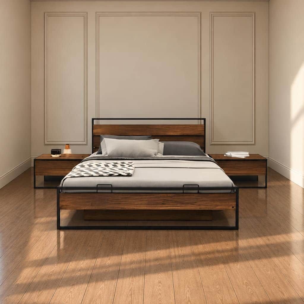 Gavia Bed and Nightstand Set