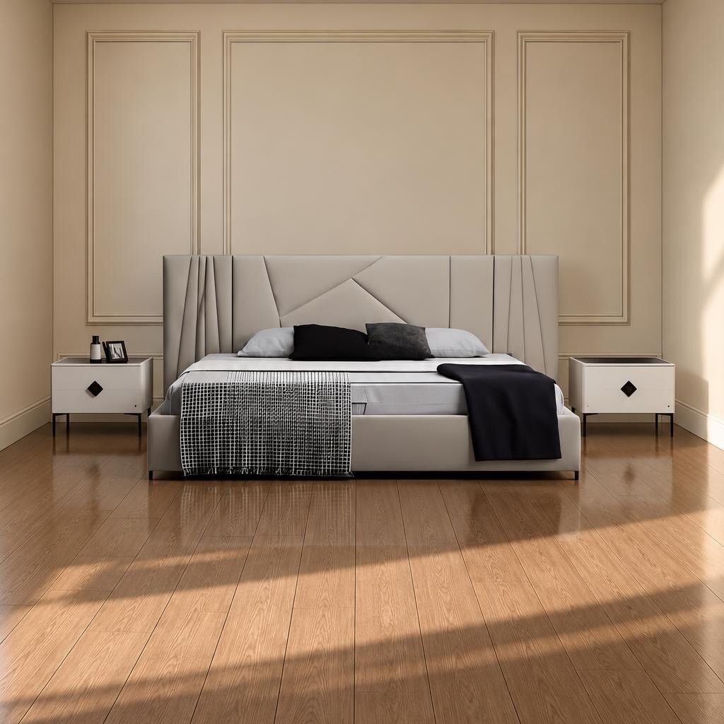 Reko Bed and Nightstand Set