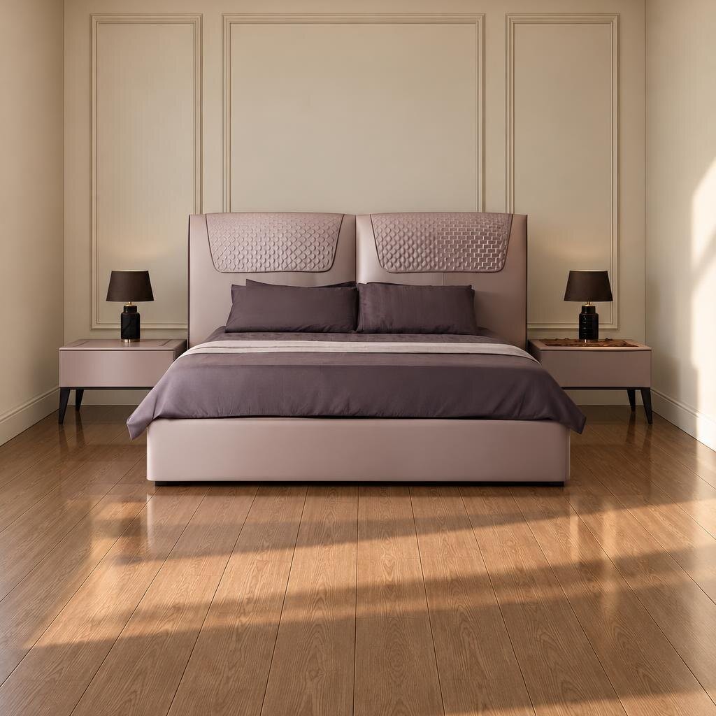 Vexa Bed and Nightstand Set