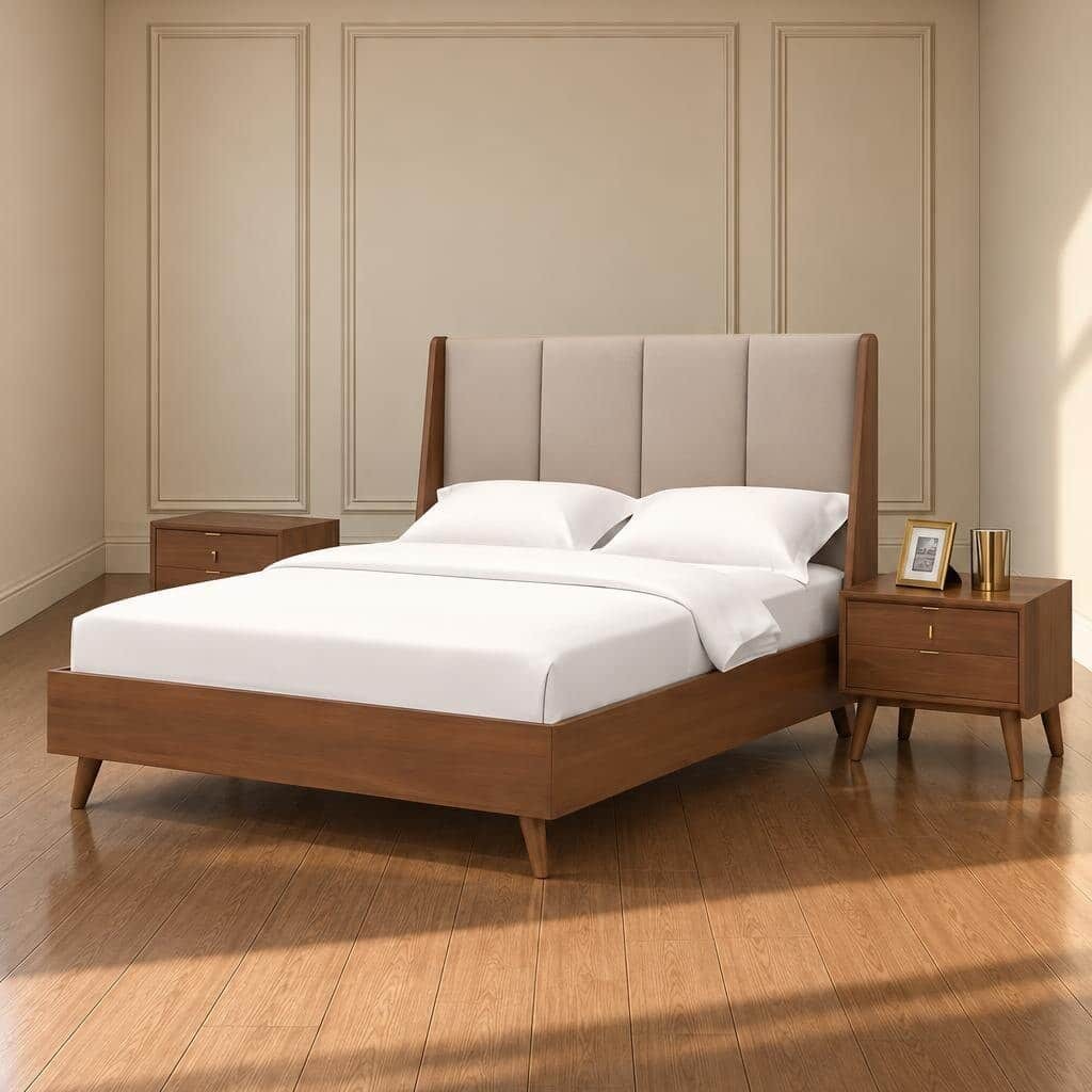 Kelvo Bed and Nightstand Set