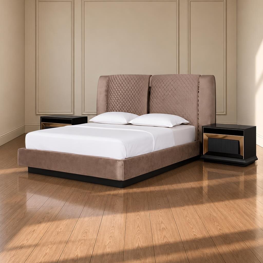 Qiro Bed and Nightstand Set