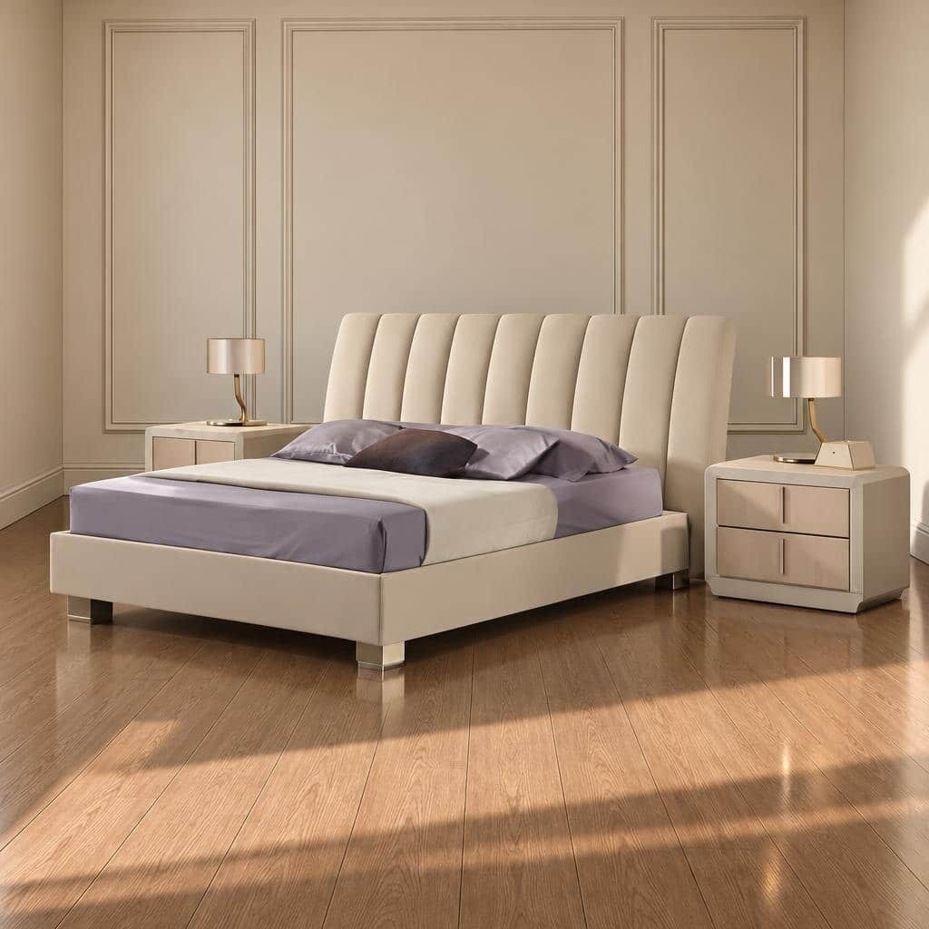 Veko Bed and Nightstand Set