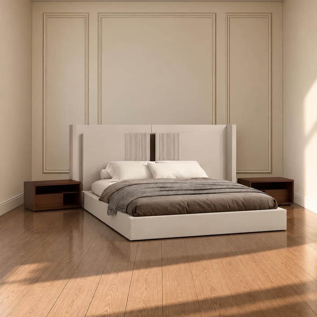 Raxo Bed and Nightstand Set