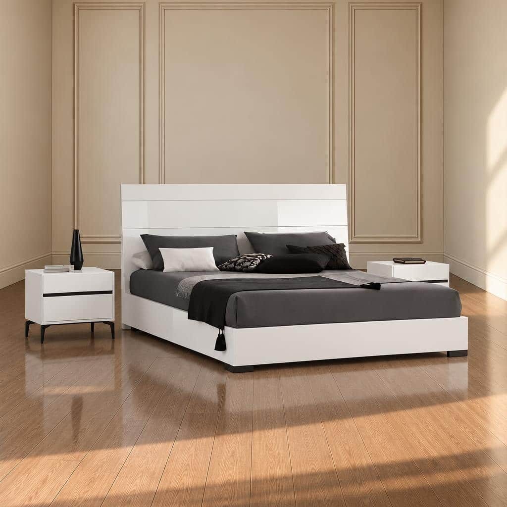 Meko Bed and Nightstand Set