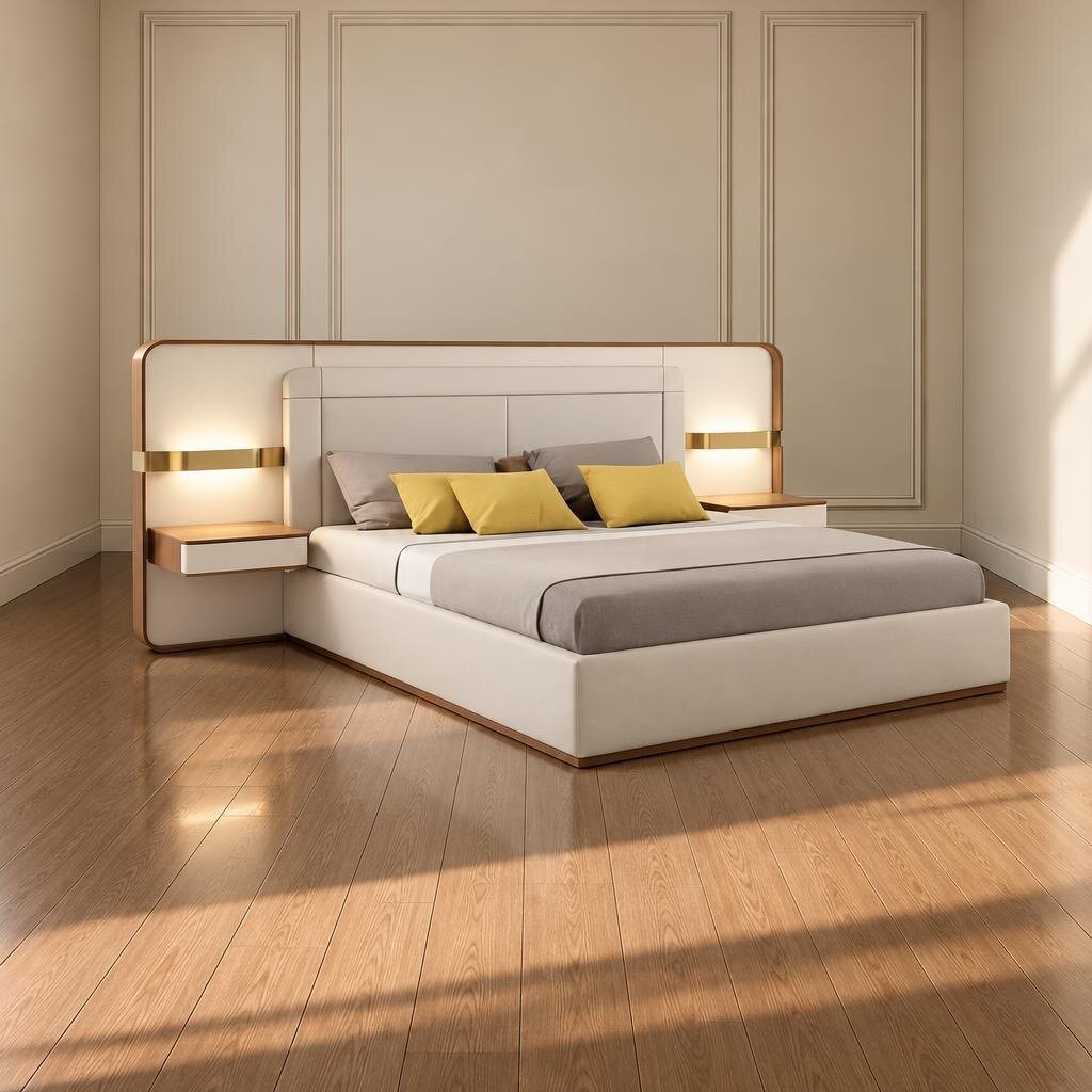 Hira Bed and Nightstand Set