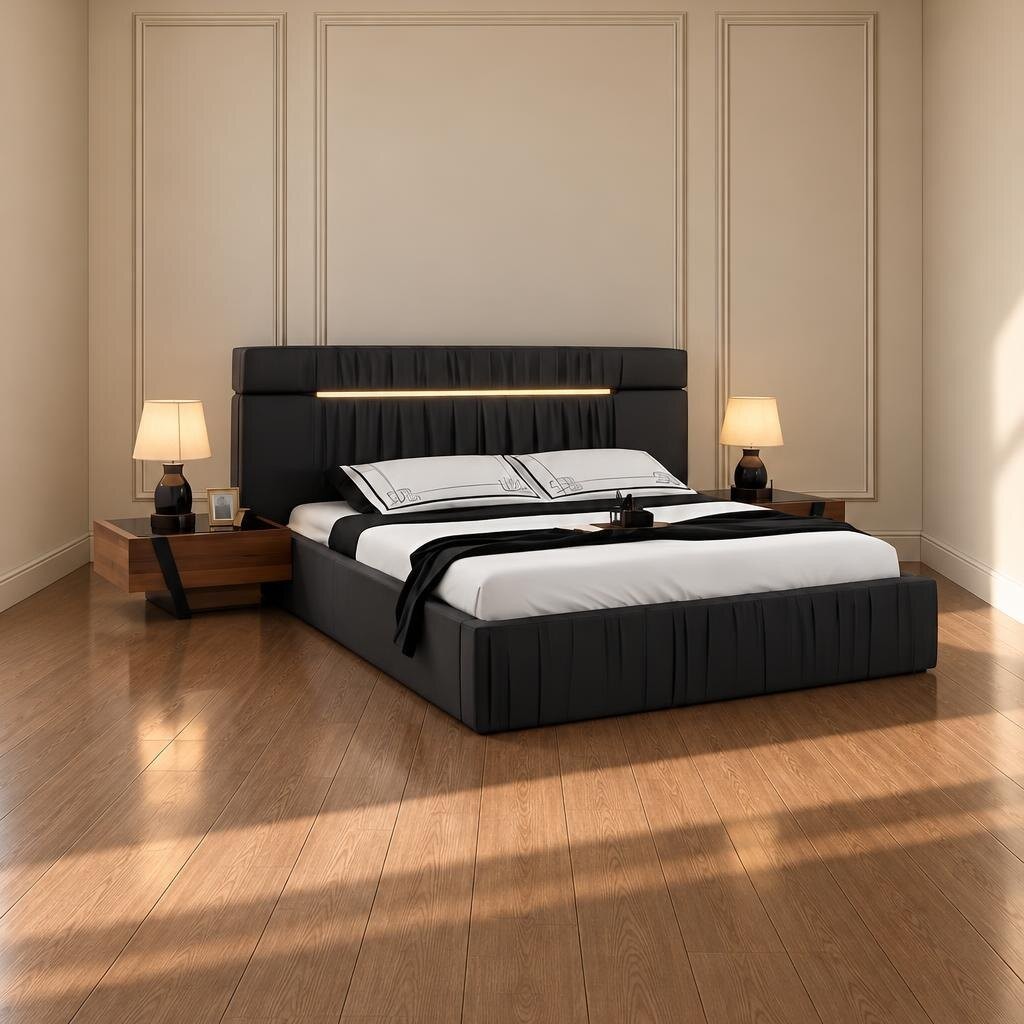 Javia Bed and Nightstand Set