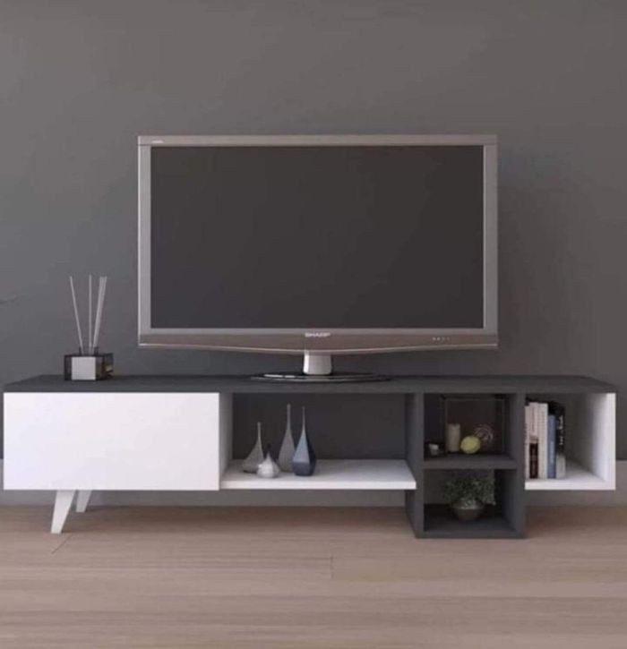 TV Unit, White*dark gray - A025