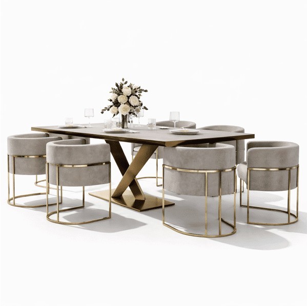 Plush Dining Table and Chairs