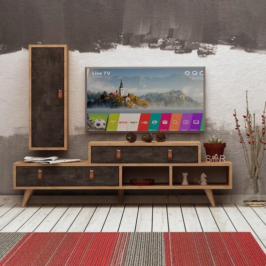 ترابيزة تليفزيون مع رف حائط - LOG268