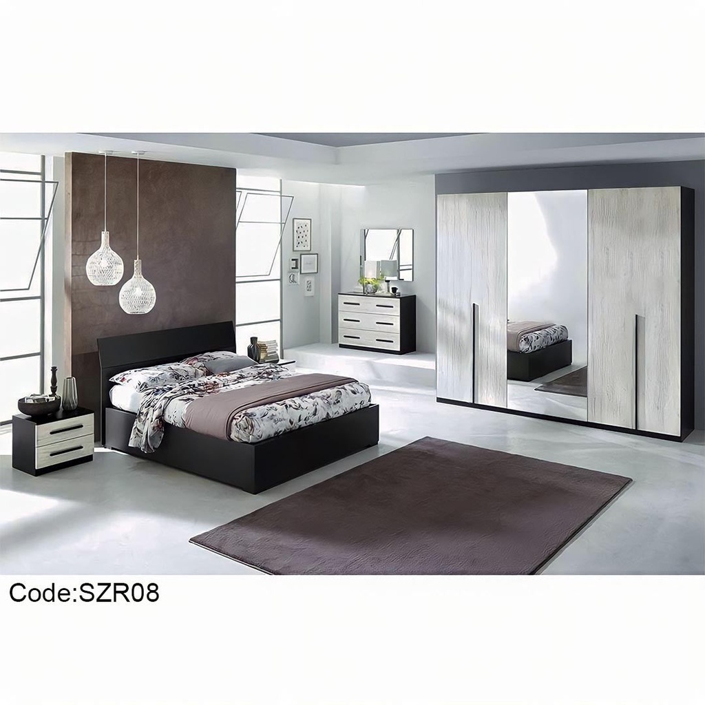 غرفه نوم اسود 5 قطع - szr08