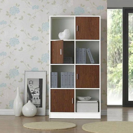 مكتبة أبيض وبيج بوحدات تخزين – SZM03