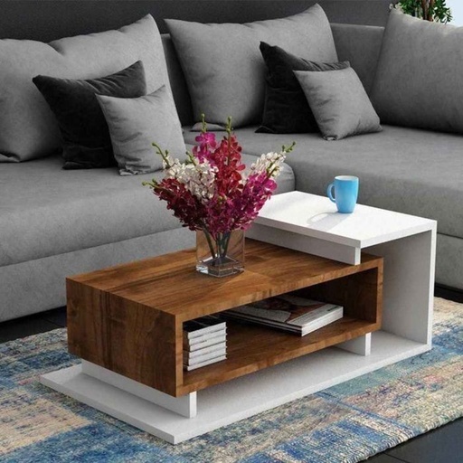 Coffee Table, White/Brown - CP818