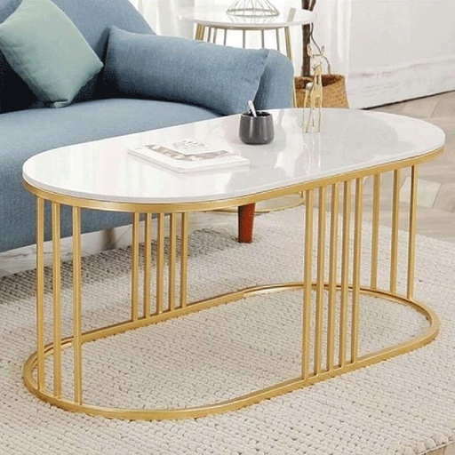 Coffee table, White*Gold - st76