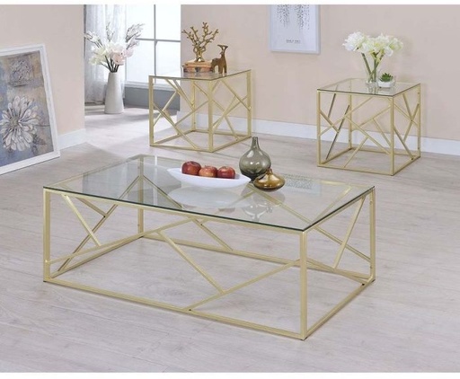 Coffee table set, Gold, 3-piece - st137