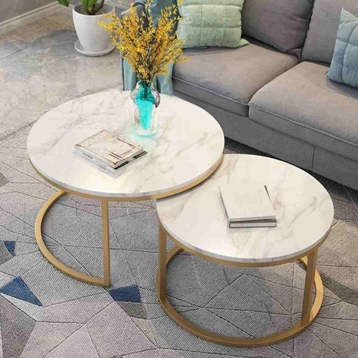 Coffee table set, 2 piece, Gold - st153