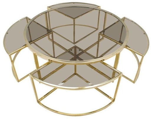 Coffee table, Metal, Gold, 80cm - HACME32