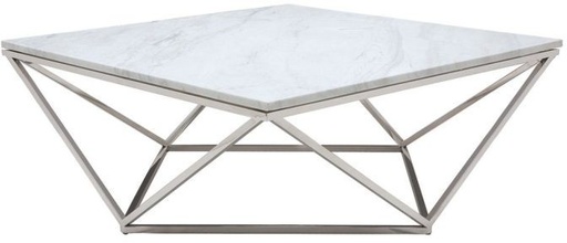 Coffee table, Metal, Silver, 70cm - HACME34