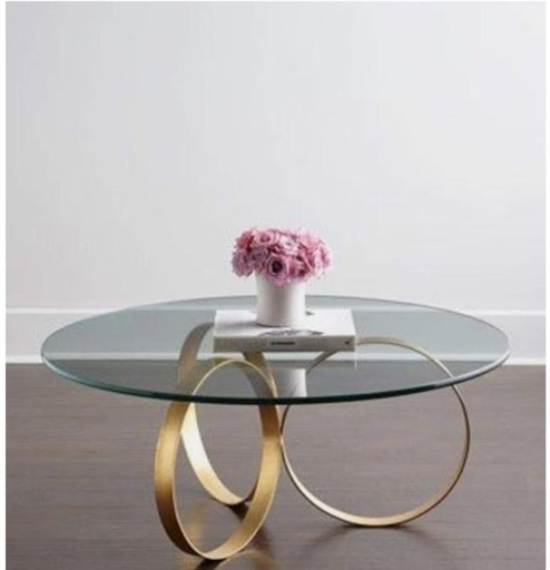 Modern coffee table, 45x90x90cm, Golden - S27