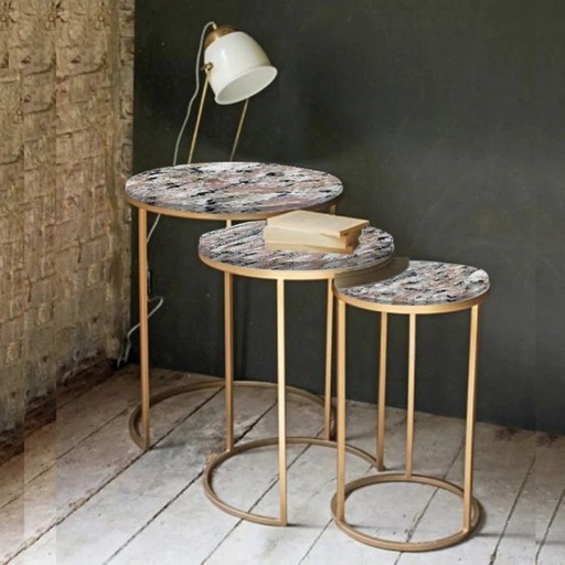 Side table set, Gold - EM56