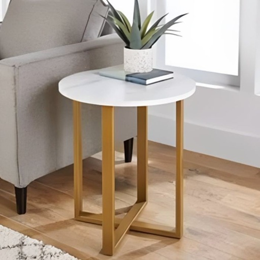 Side table, 60x45x45cm, Gold*White - S9