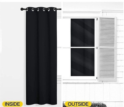 Blackout curtain, Black, 132*214cm - cat-95