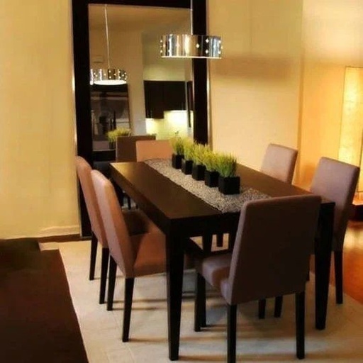 Dining room with 6 chairs - natural beech wood, DIR 32