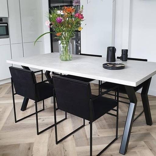 Dining Table, 5 pieces Black *White - DT107