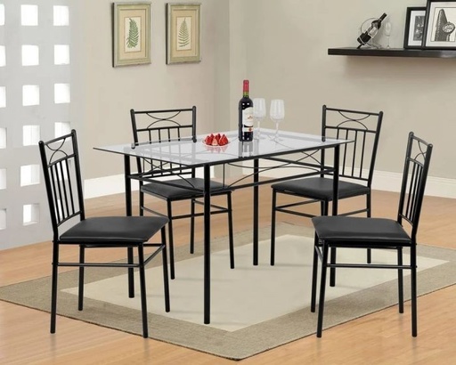 Dining Table, 5 pieces Black - DT105
