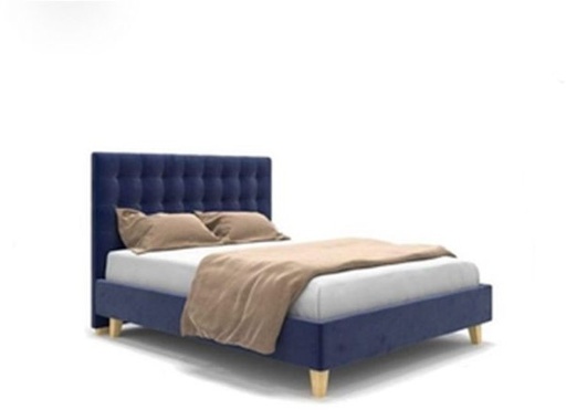 Button Tufted Bed, navy blue - AT025