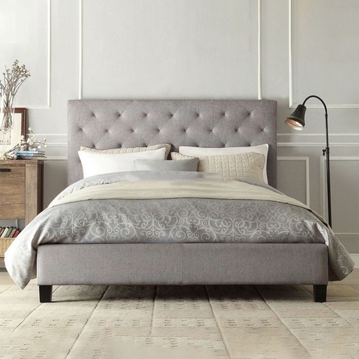 Button Tufted Bed, Gray - ATH8