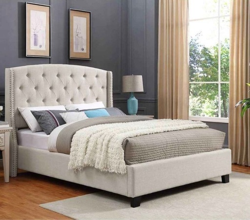 Modern bed, beige - ABR015