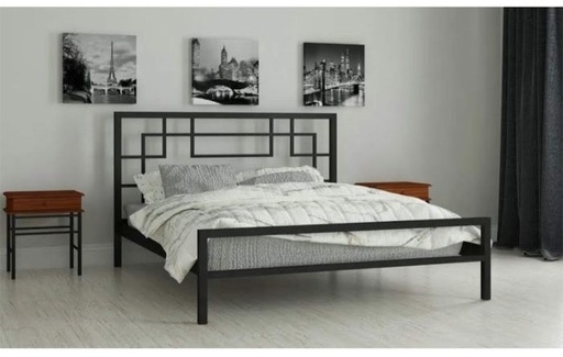 Bed, 110x150x200x195cm, Black - S4