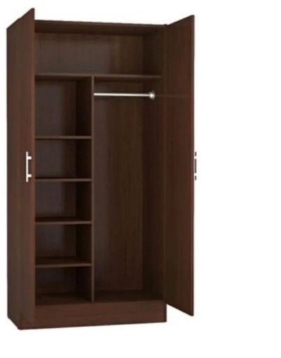 Wardrobe 90 cm, brown - WOOD 20