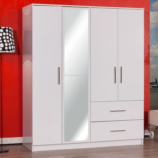 Wardrobe 160 cm, white - WOOD 07