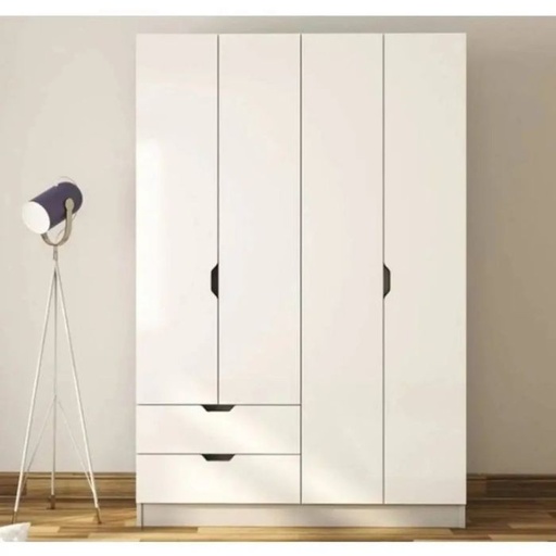 Wardrobe, 160 cm, white - WOOD 58