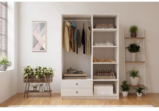 Wardrobe 200*120 cm, white - WOOD 61