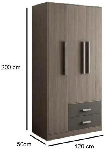 Wardrobe 120 cm, wooden - WOOD 71