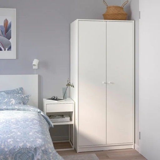 Wardrobe 90 cm, white - WOOD 97