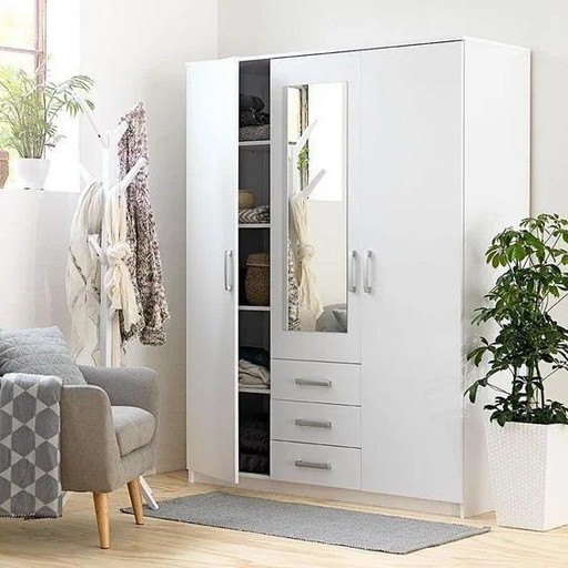 Wardrobe 200*140 cm, white - WOOD 026