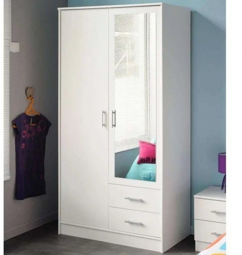 Wardrobe 190*100 cm, white - WOOD 133