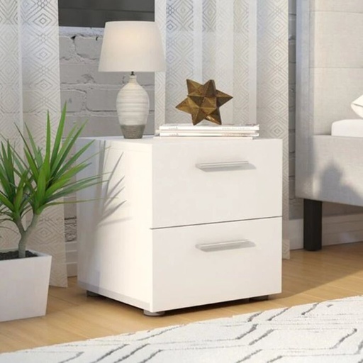 Commode 2 drawers, White - com-01-2