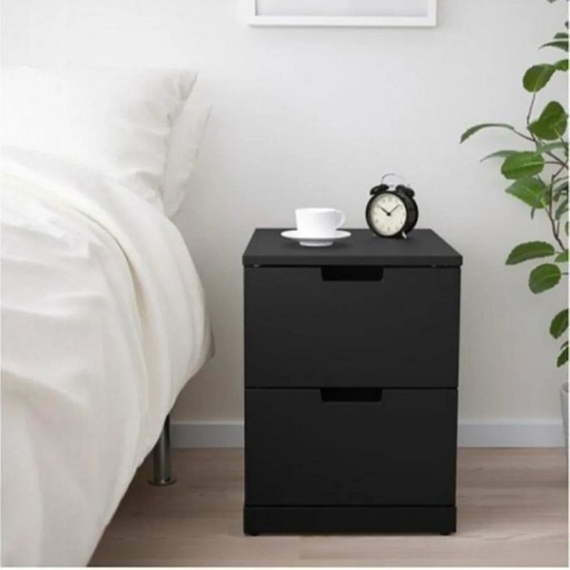 Commode 2 drawers, Black - COM 02