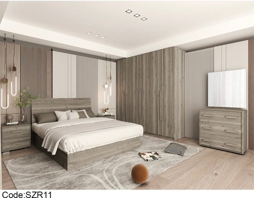szr11 - غرفة نوم مودرن خشب كاملة 5 قطع